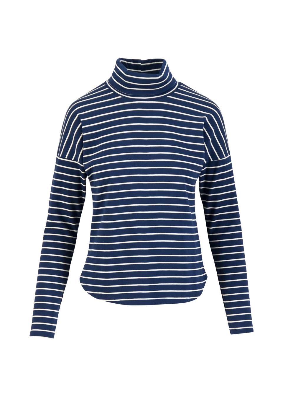 Blutsgeschwister Damen Streifenshirt Stereo Rainbow Turtle Langarm-Shirt, Blau, M