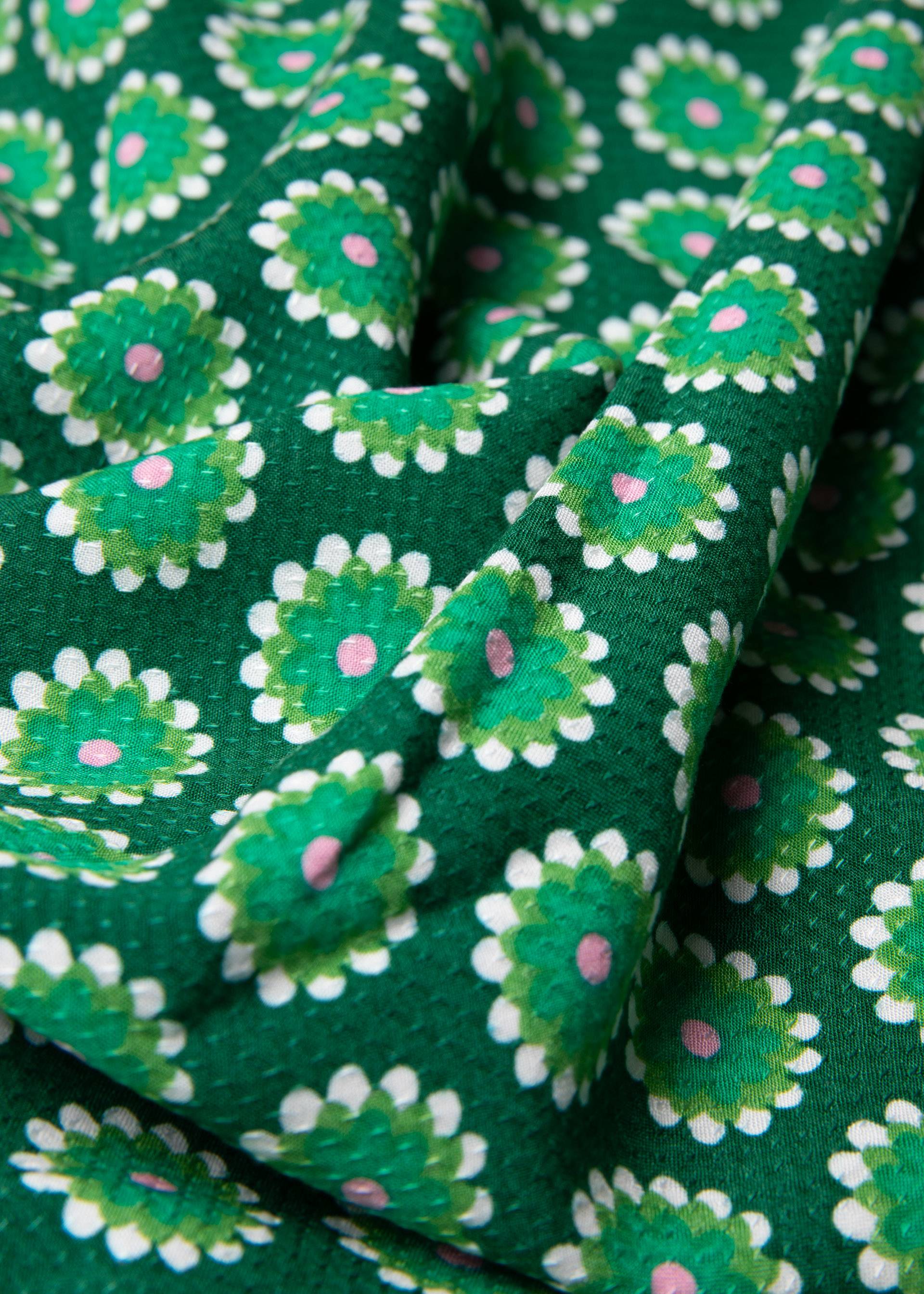 Midi Dress Springtime Melody, lively cute flower, Dresses, Green
