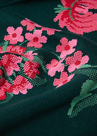 Knitted Jumper Cosy Storyteller, roses are red, Knitted Jumpers, Green