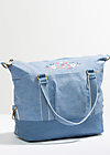 Shopper polarlight handbag, faded denim, Blau