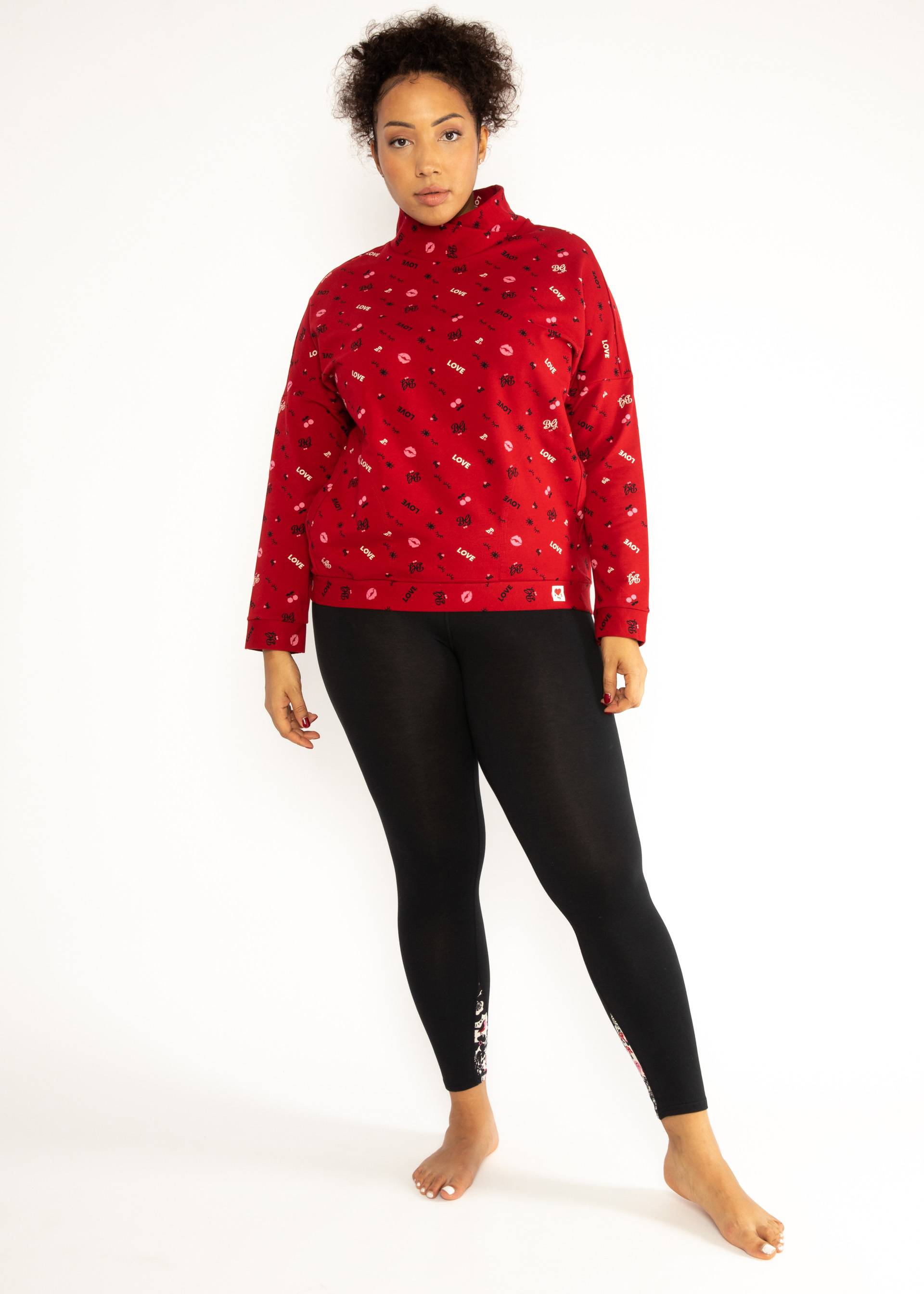 Sweatpullover Boxy Sweater, happy heart happy soul, Sweatshirts & Hoodies, Rot