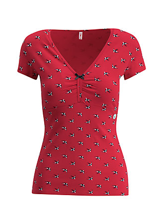 T-Shirt lucky frontluke, street swallow, Shirts, Rot