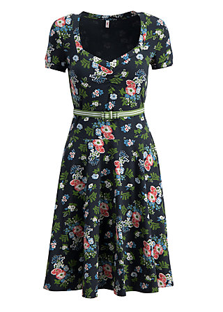 Jerseykleid mze kze, vagabund flowers, Kleider, Schwarz