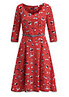 Cotton Dress swing a bow, street dogs, Dresses, Red