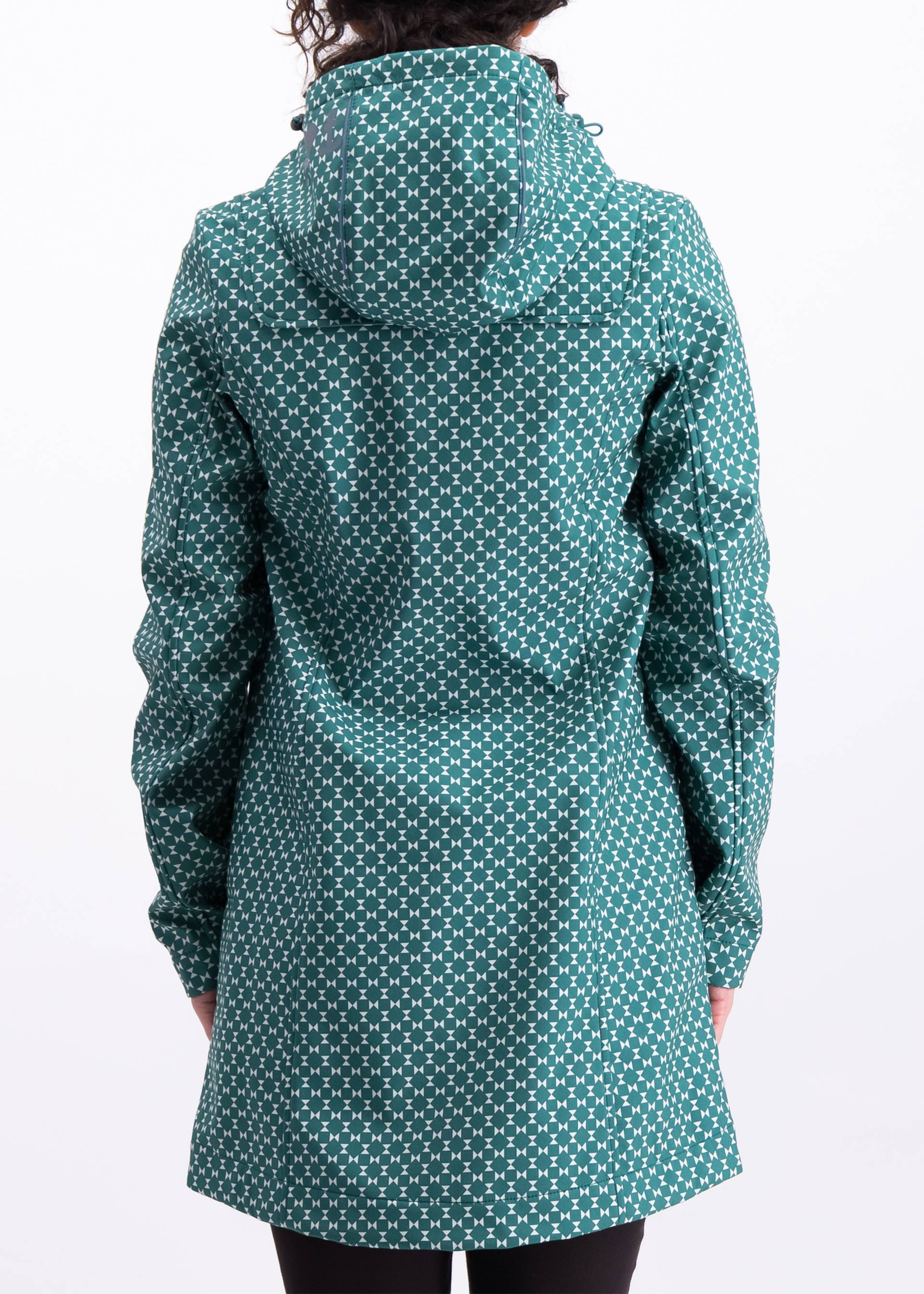 Soft Shell Jacket wild weather long anorak, tiny triangle, Jackets & Coats, Green