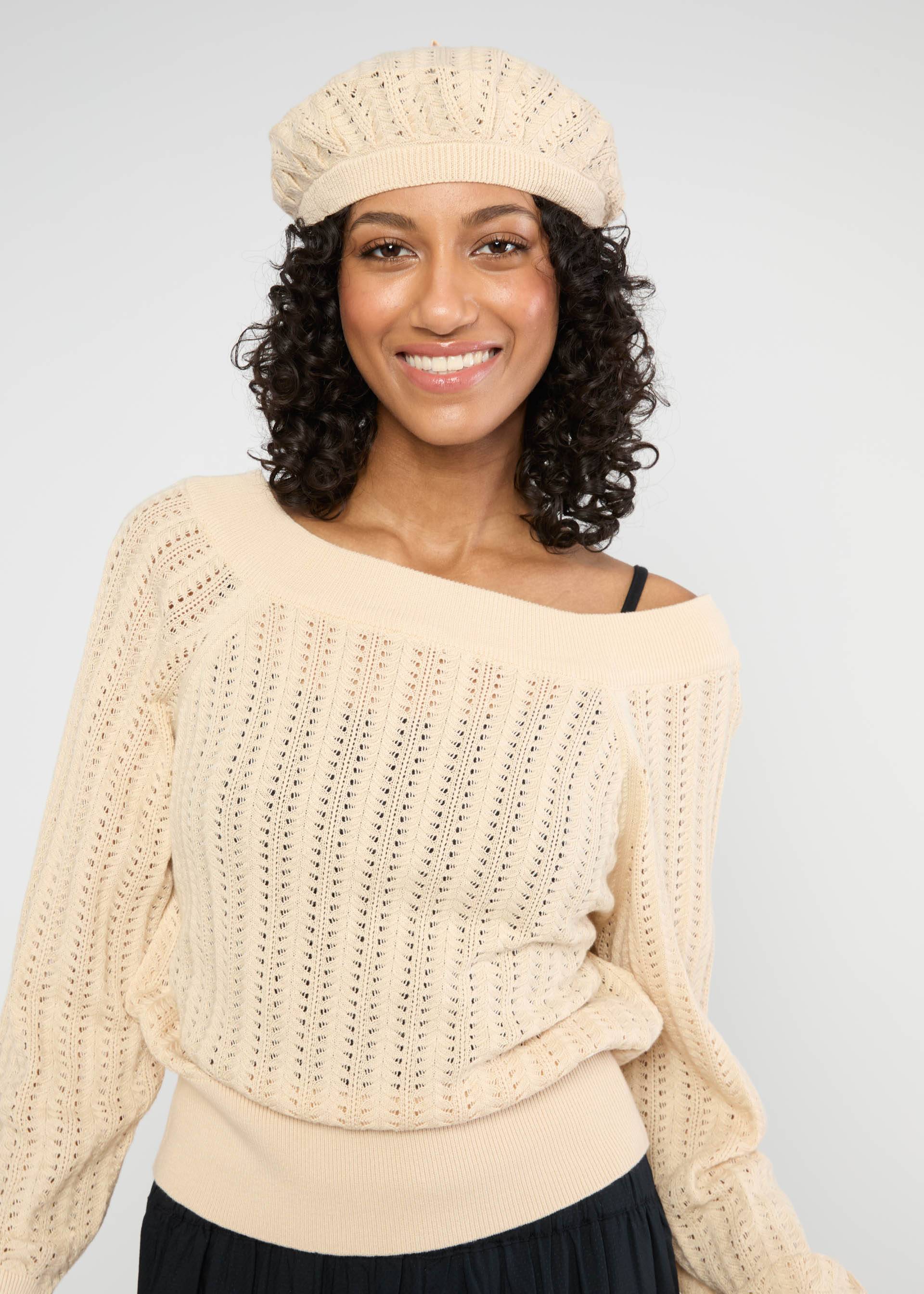 M&uuml;tze Beanie Bee, vellum beige knit, Accessoires, Wei&szlig;