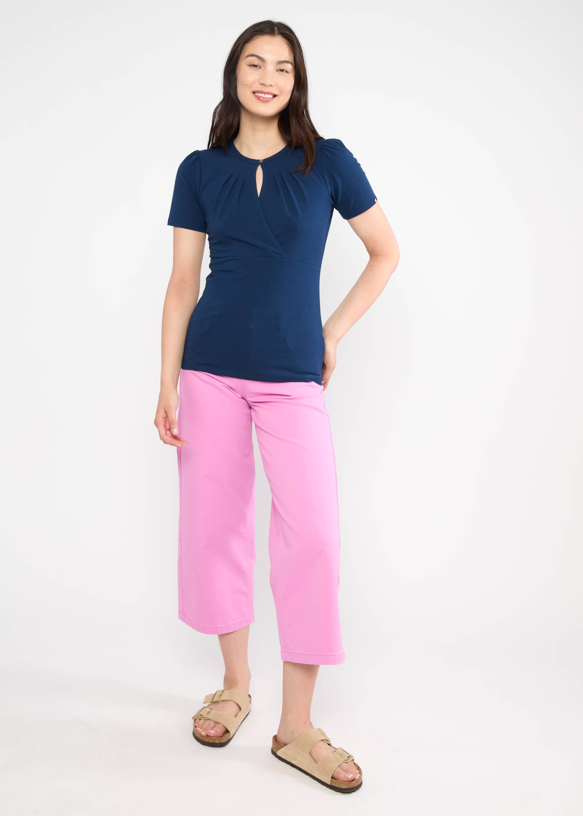 T-Shirt Criss Cross Cœur, dark ultramarine blue, Shirts, Blau