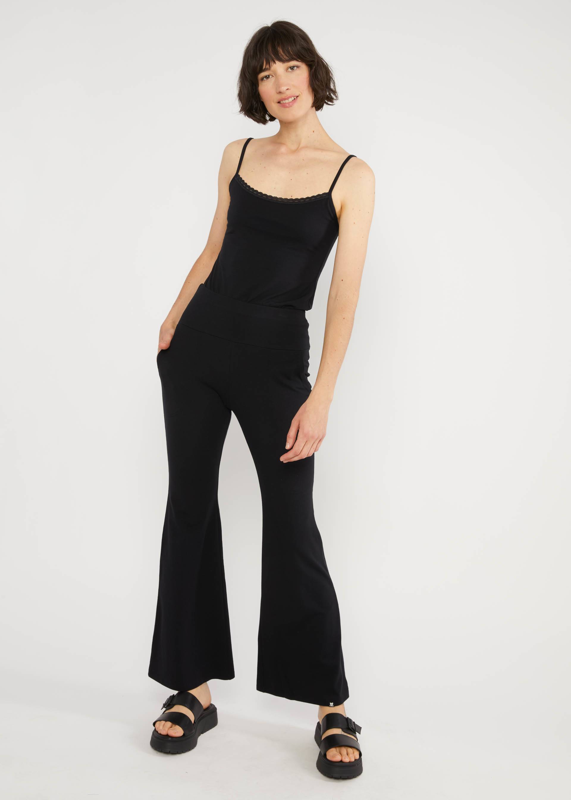 Sommerhose Logo Easy Flared, my pitch black, Hosen, Schwarz