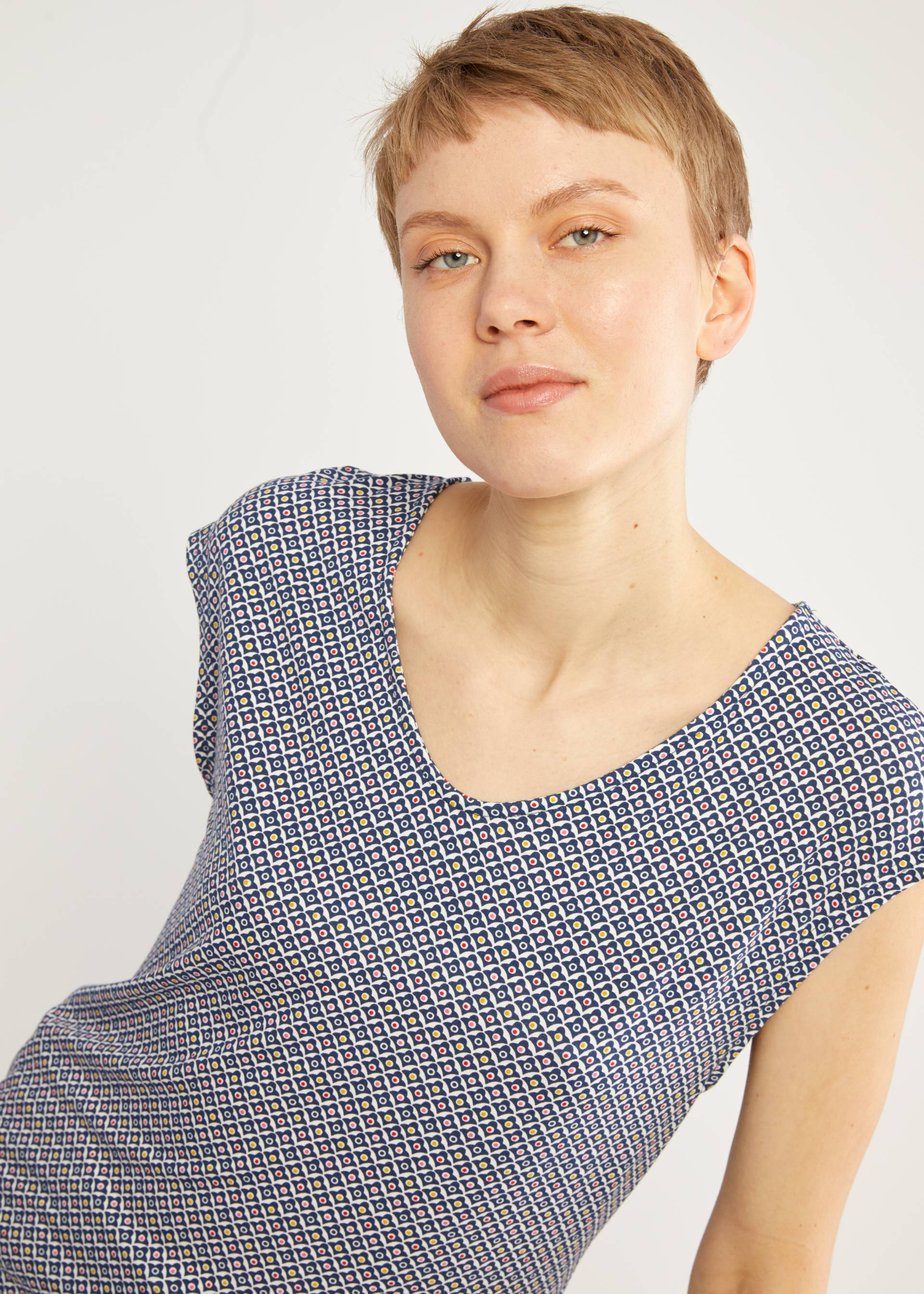 Sleeveless Top Breezy Flowgirl, little desert monument, Tops, Blue