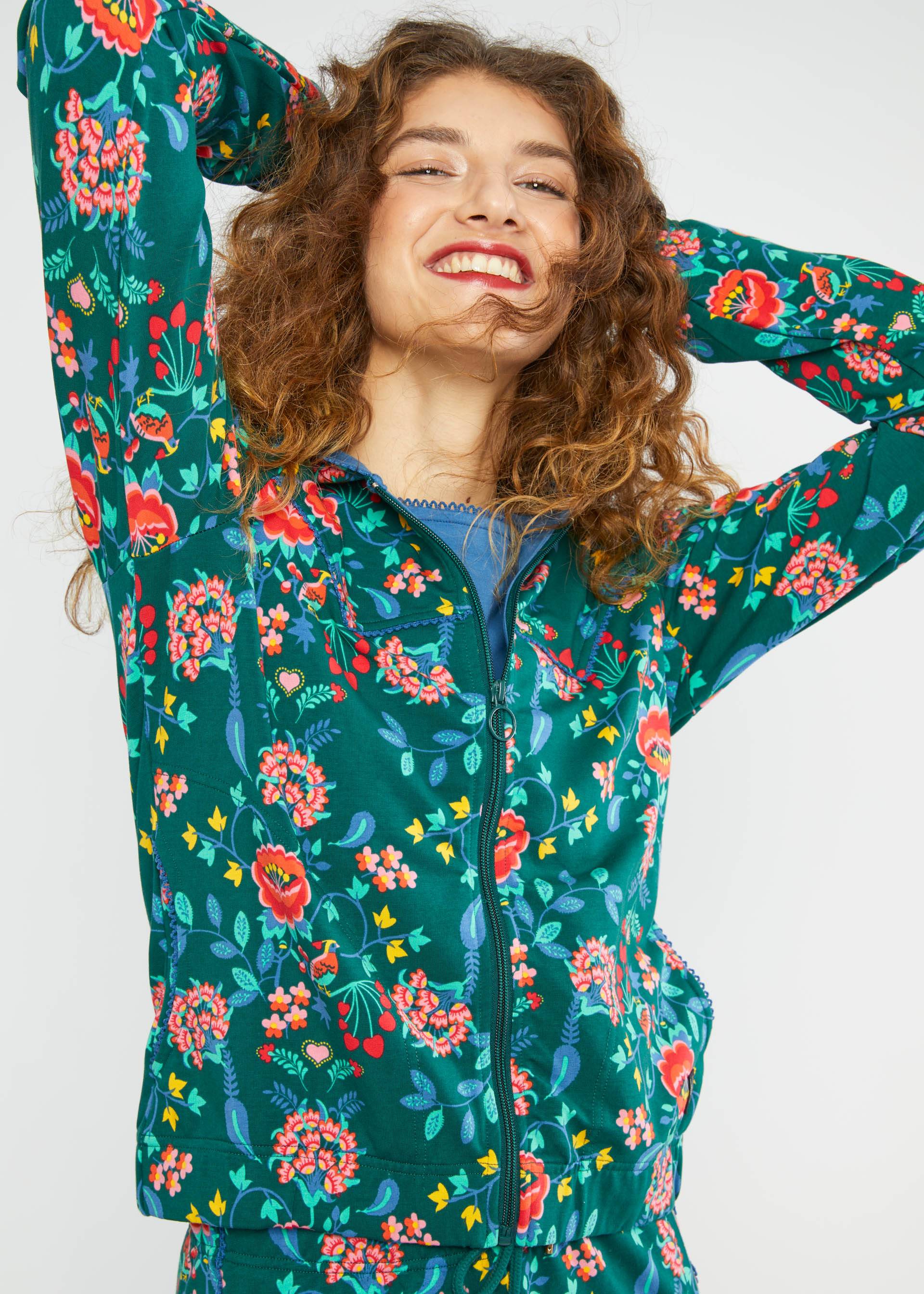 Zip-up Hoodie Country Zip up, beautiful flower tendrils, Sweatshirts & Hoodies, Green