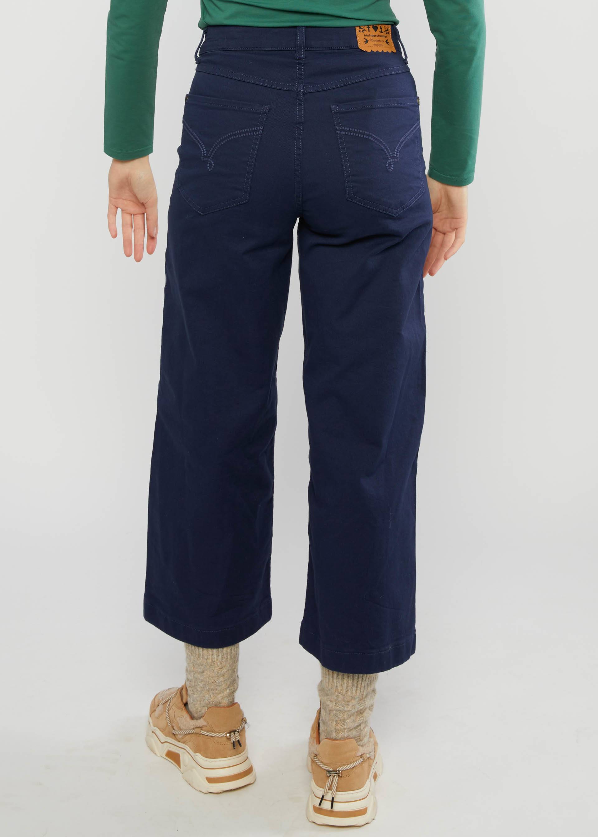 Trousers High Waist Culotte, academic blue, Trousers, Blue