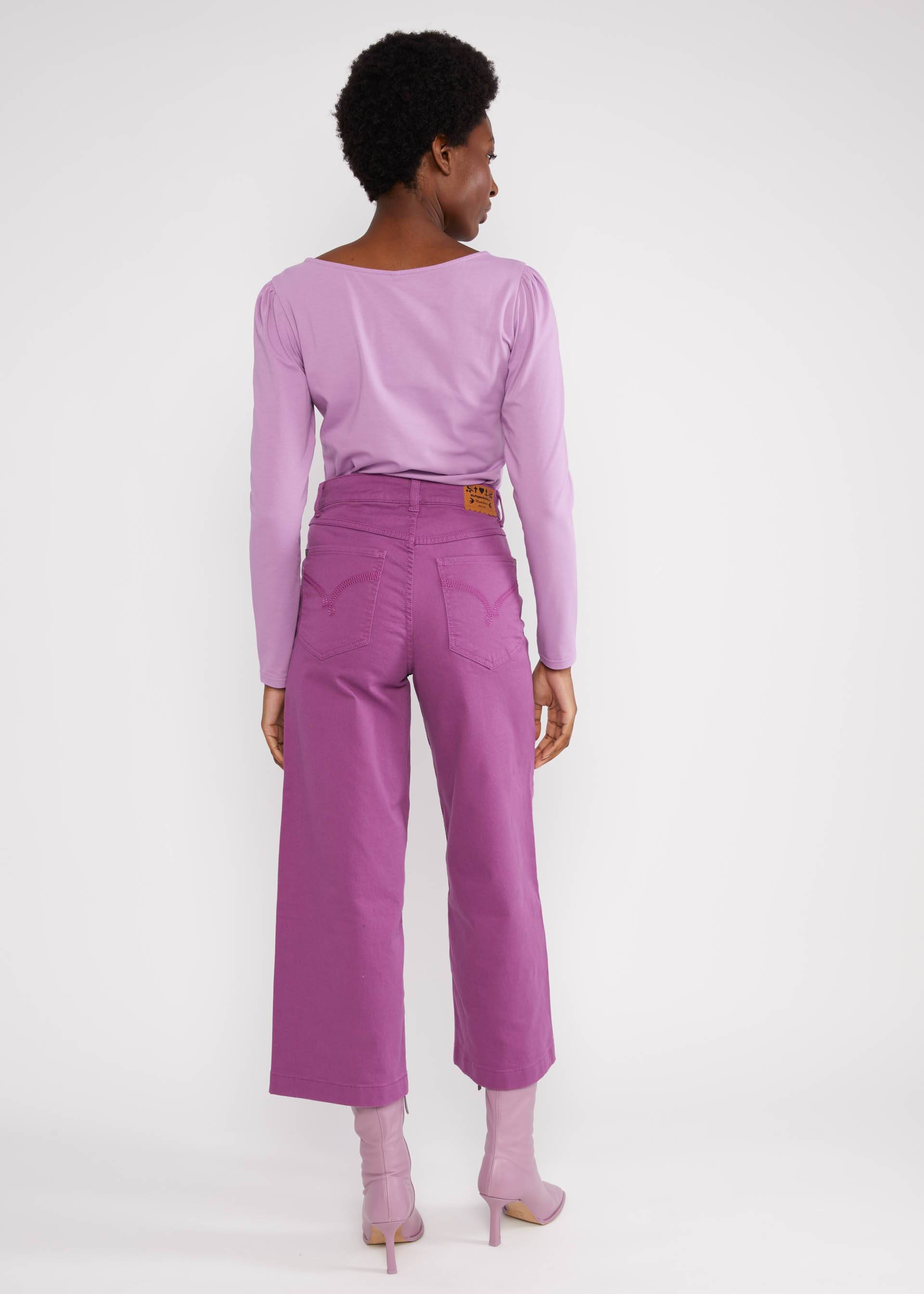 Trousers High Waist Culotte, deep reddish purple, Trousers, Purple