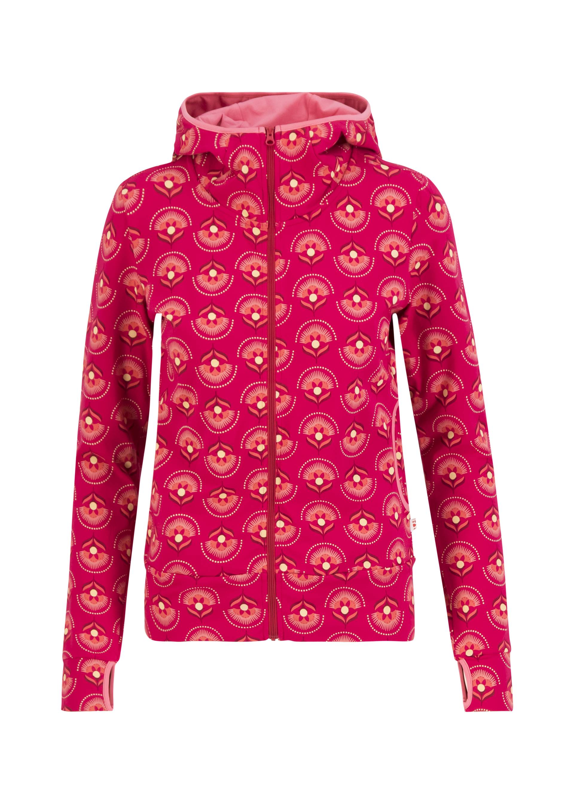 Zip-up Hoodie Scuba Duba Zip up, delightful flower dance, Sweatshirts & Hoodies, Red