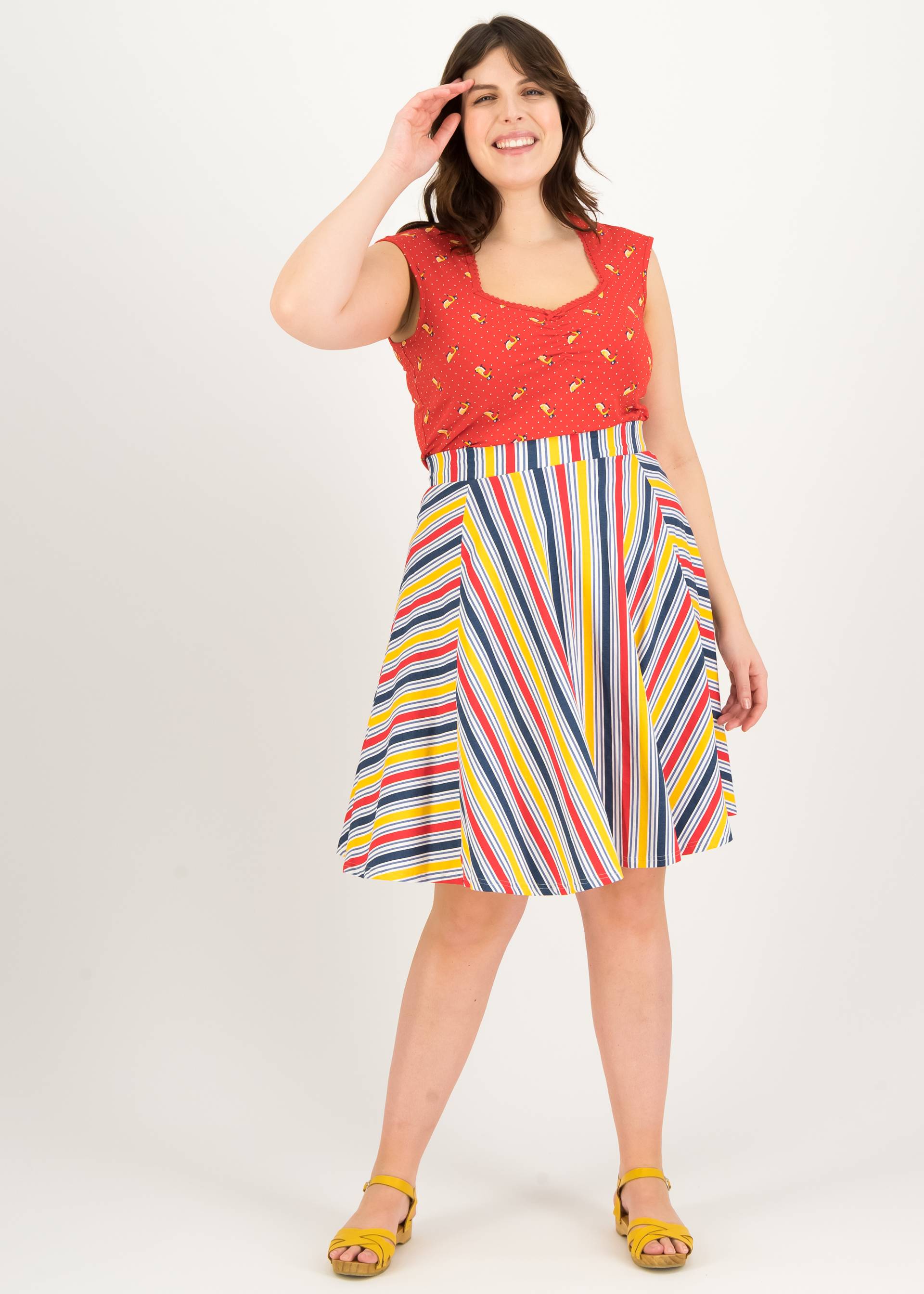 Tellerrock Fullmoon Circle, strisce colorate, R&ouml;cke, Blau