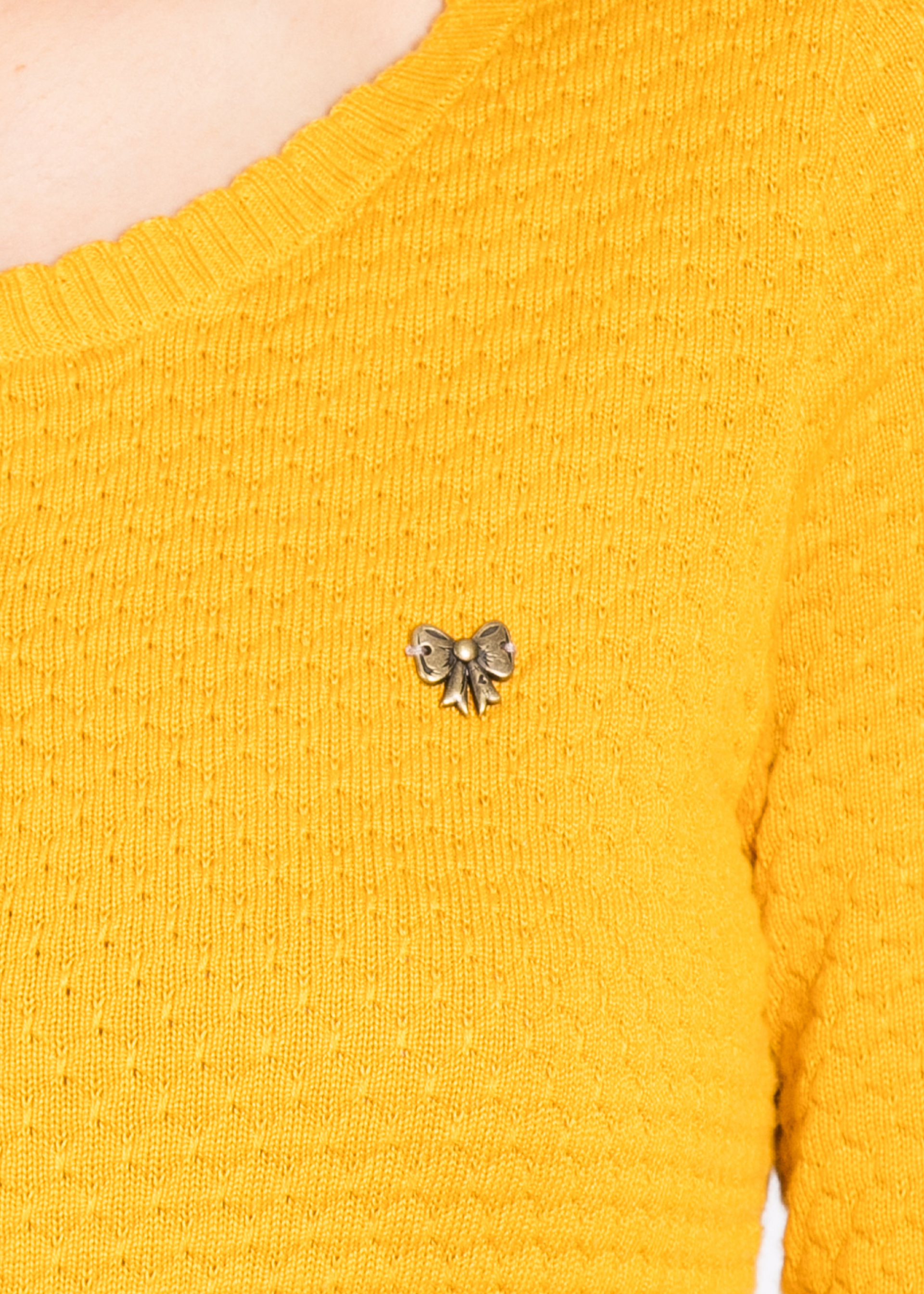 logo knit cardigan, yellow me, Strickpullover & Cardigans, Gelb