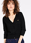 logo knit cardigan short, black velvet, Strickpullover & Cardigans, Schwarz