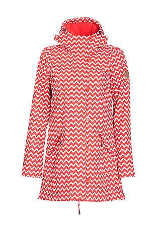 Soft Shell Jacket wild weather long anorak, up and down, Jackets & Coats, Red