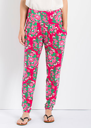 lazy n leisure pants, palace garden, Trousers, Red