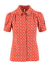 Short sleeve blouse kiss me chic, sea flower, Shirts, Red