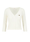 logo cardigan v-neck 3/4 arm, white heart anchor , Knitted Jumpers & Cardigans, White