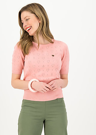logo pully round neck 1/2arm, rose heart anchor , Knitted Jumpers & Cardigans, Pink