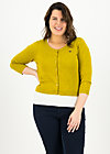 logo roundneck cardigan short, yellow heart anchor , Knitted Jumpers & Cardigans, Yellow