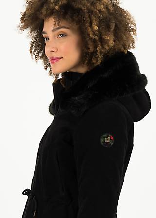 Wintermantel trot the fox, vamp in velvet, Jacken & Mäntel, Schwarz