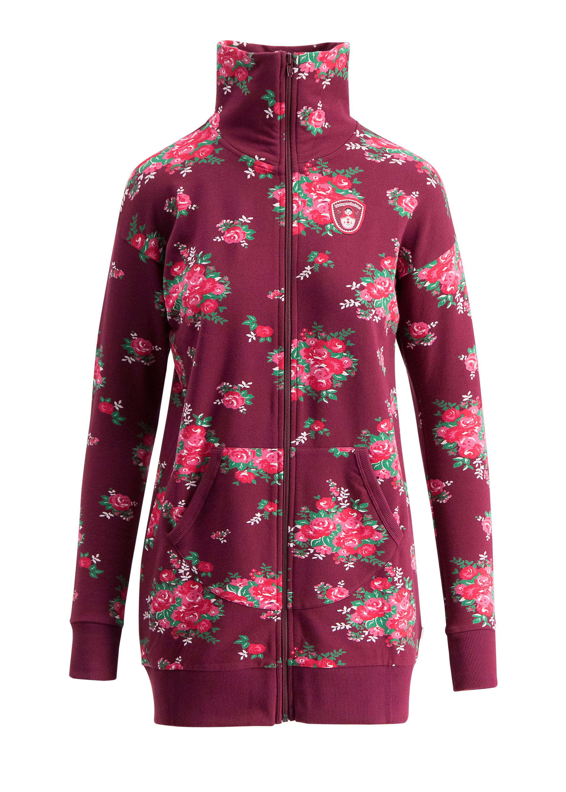 Zip Top strong girl next door, flower for babushka, Sweatshirts & Hoodies, Red