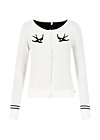 Cardigan lucky swallow, white swallow, Knitted Jumpers & Cardigans, White