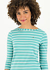 logo stripe 3/4 sleeve shirt, stripe of aqua, Shirts, Turquoise