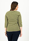 logo stripe 3/4 sleeve shirt, stripe of nature, Shirts, Green