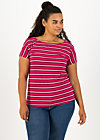 logo stripe t-shirt, morning glory stripes, Shirts, Red