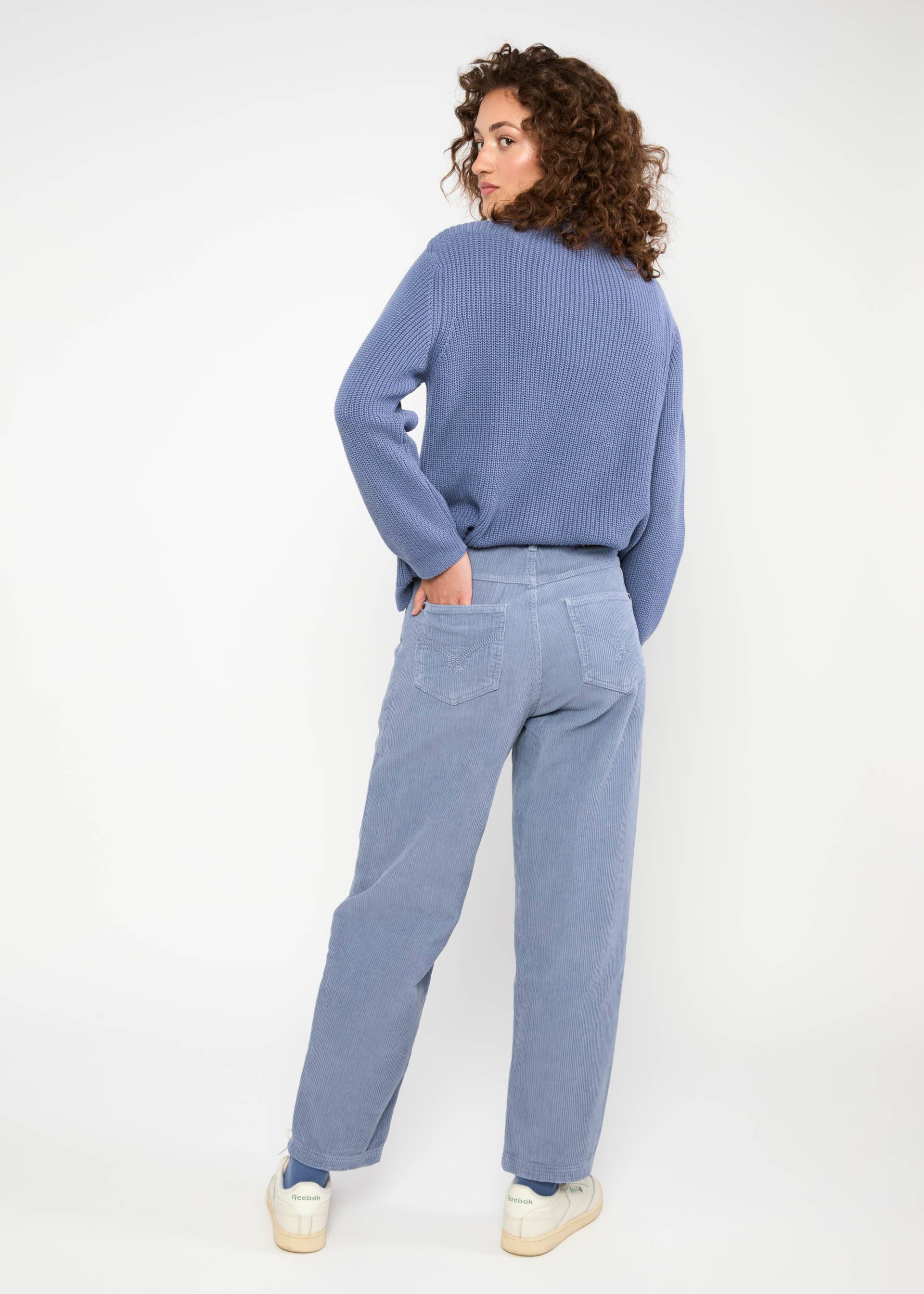 Cordhose High Waist Olotte, light blue corduroy, Hosen, Blau