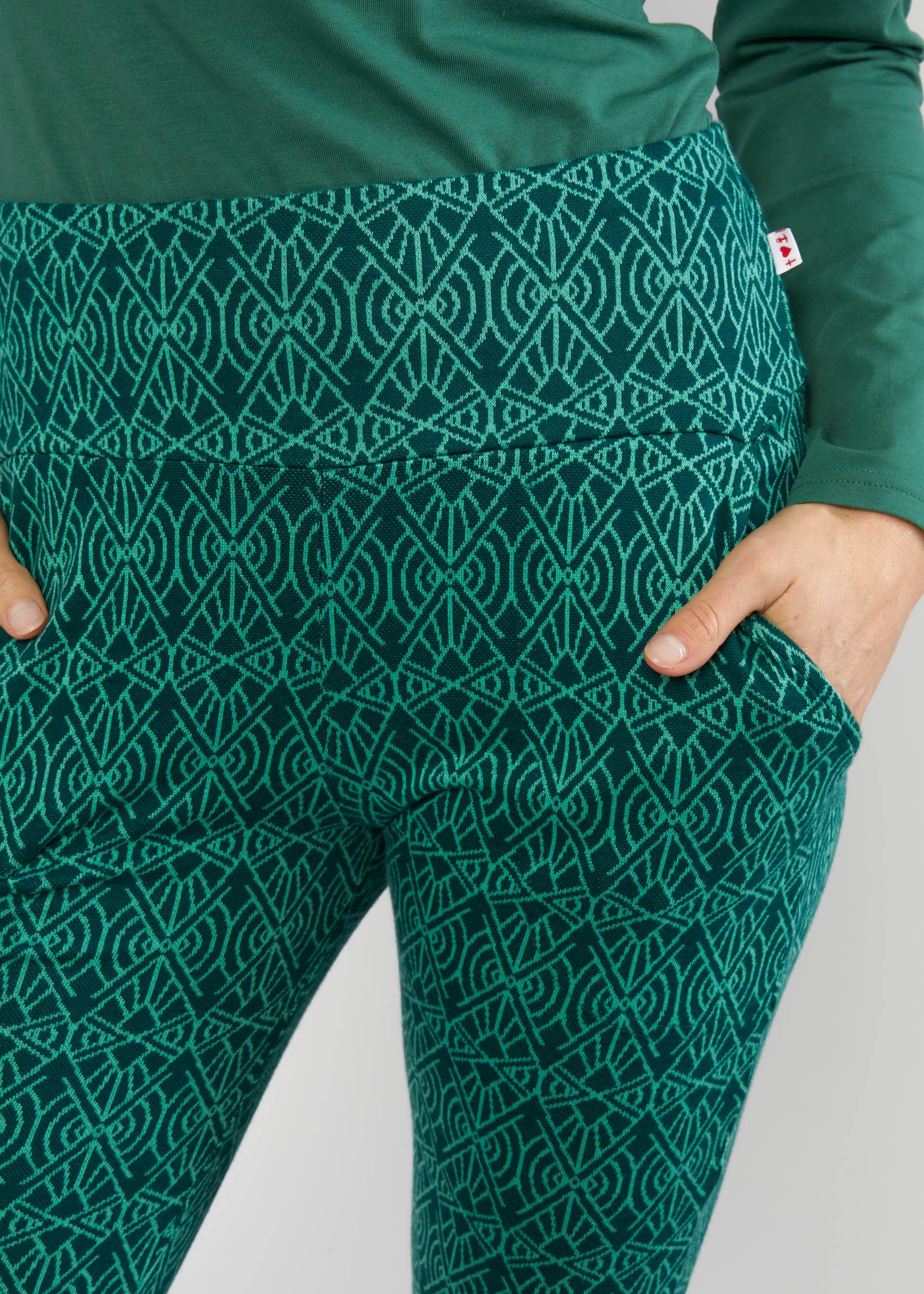 Flares On a Winters Day Flared, setting sun, Trousers, Green