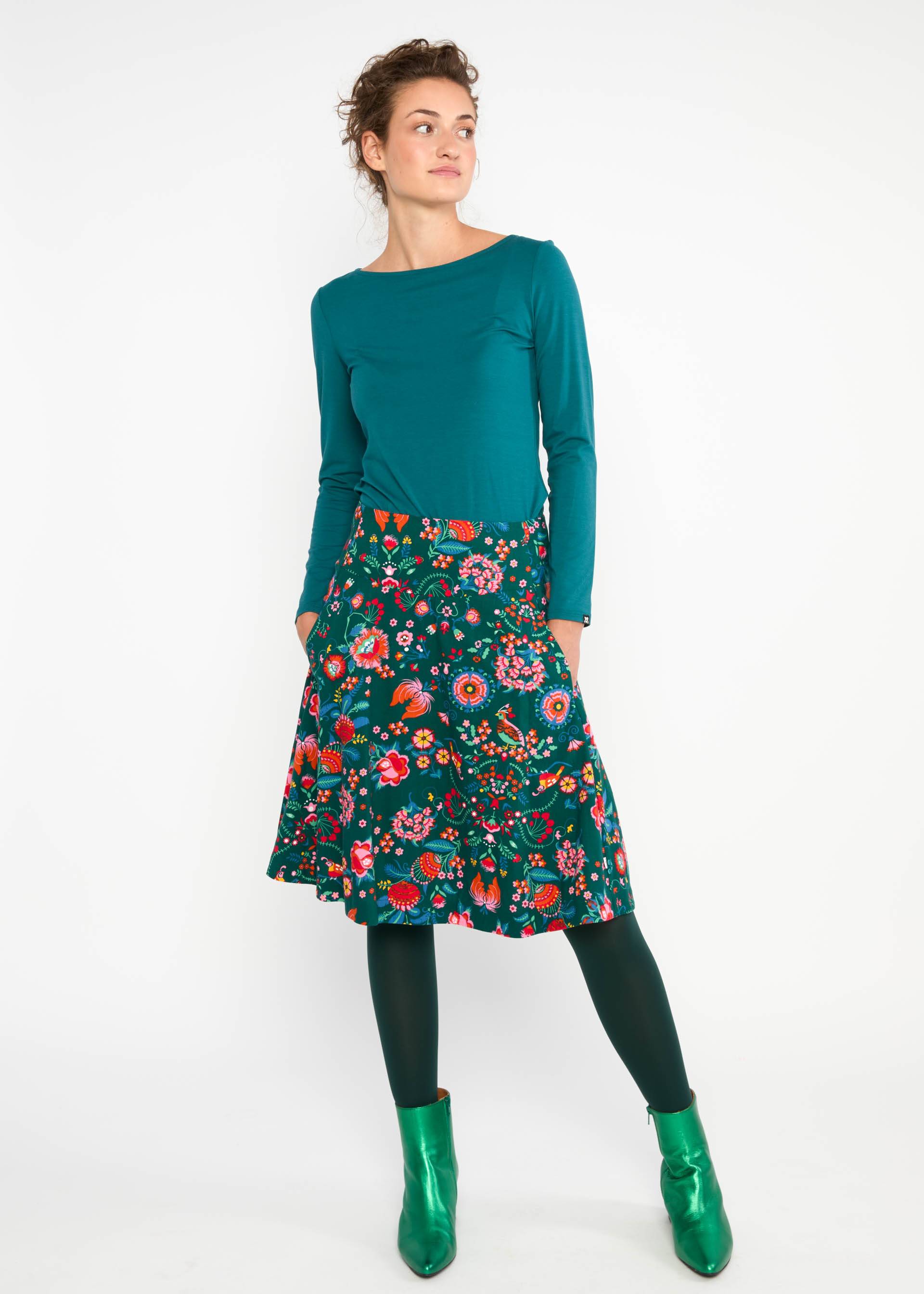 Circle Skirt Romance Rules the World, romantic mountain garden, Skirts, Green