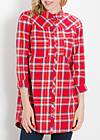 luftikuss, around the check, Blouses & Tunics, Red