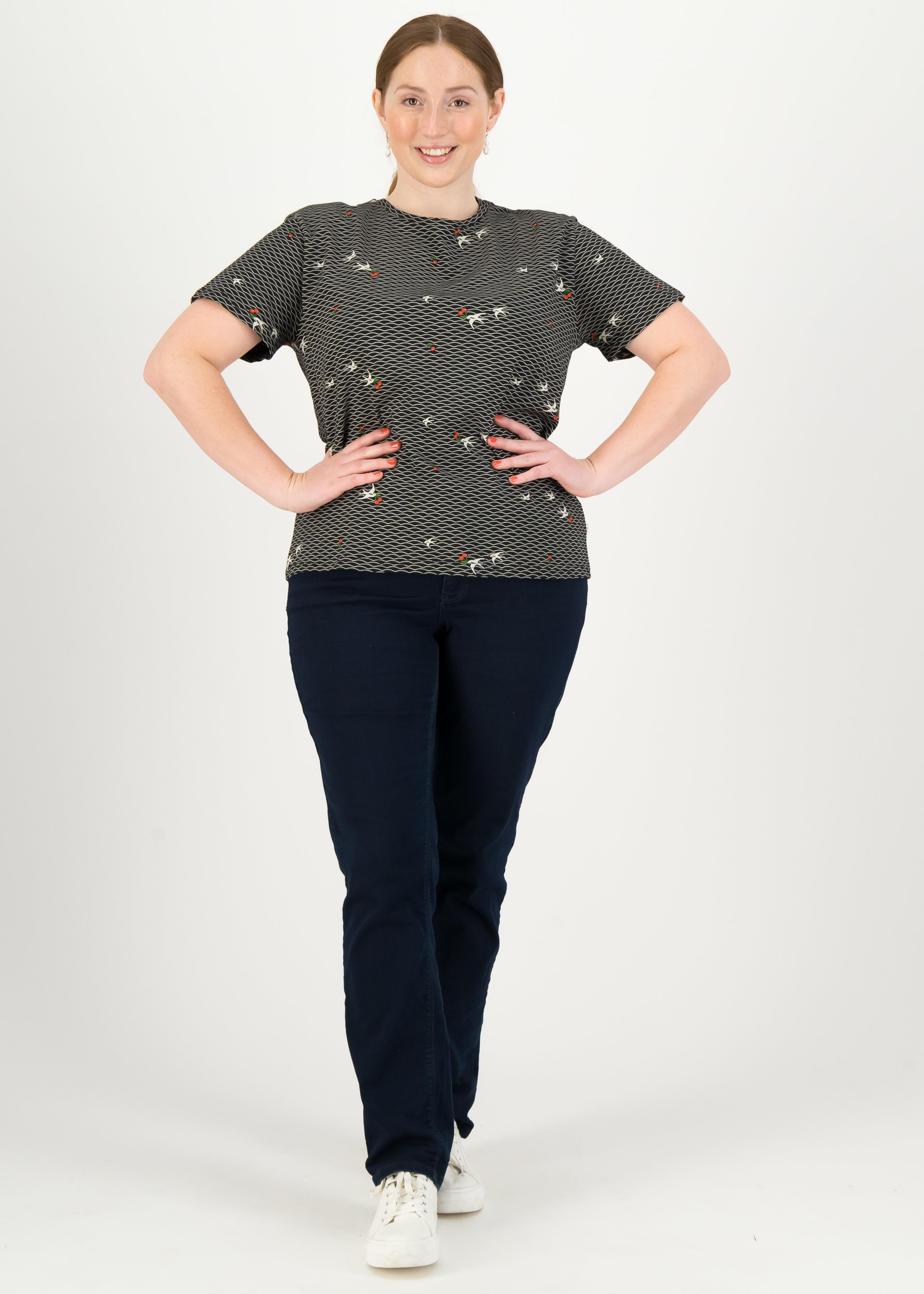 T-Shirt diamond heart, zwaluw zee, Tops, Black