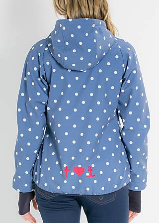 Soft Shell Jacket cosy rainstorm survival zip, downtown dots, Jackets & Coats, Blue