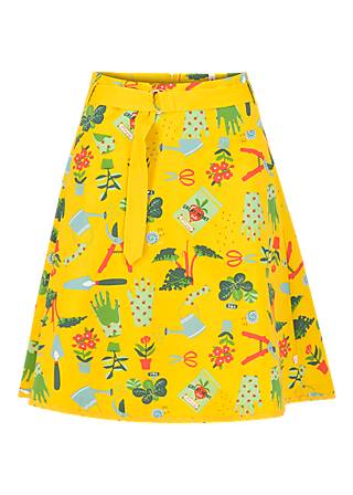 Circle Skirt bonjour le jardin, let love grow, Skirts, Yellow