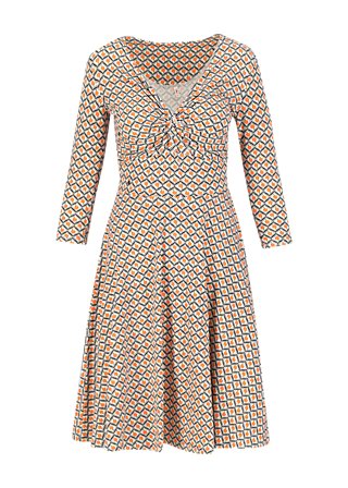 Summer Dress hot knot  3/4 arm, peach penny, Dresses, White