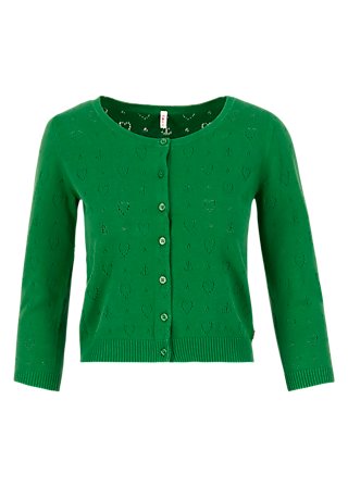 logo cardigan roundneck short, green anchor ahoi, Cardigans, Green