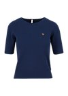 Knitted Jumper logo pully roundneck 1/2 arm, out of blue, Knitted Jumpers & Cardigans, Blue