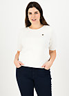 Knitted Jumper logo pully roundneck 1/2 arm, pearly white, Knitted Jumpers & Cardigans, White