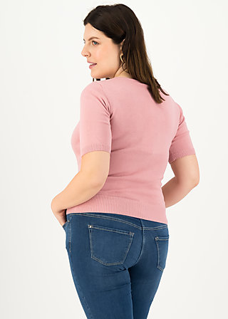 Strickpullover logo pully roundneck 1/2 arm, first blush, Strickpullover, Rosa