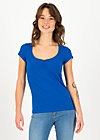 T-Shirt logo shortsleeve feminin, bright blue, Shirts, Blue