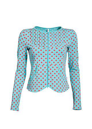 Light Jacket cotton eye josephine, berry dots, Zip jackets, Turquoise