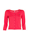 logo knit 3/4 sleeve cardigan, lady in red, Strickpullover & Cardigans, Rot