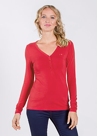 logo longsleeve v-shirt, kisses with love, Shirts, Red