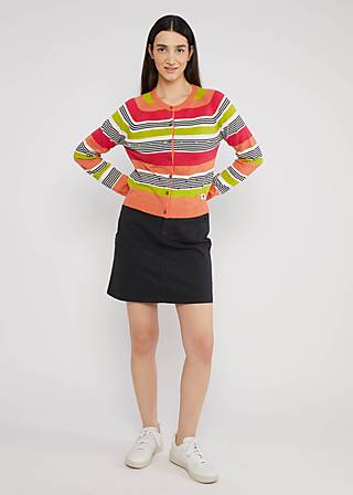 Cardigan Knot Hop Special, tutti frutti cream stripe, Knitted Jumpers & Cardigans, Red