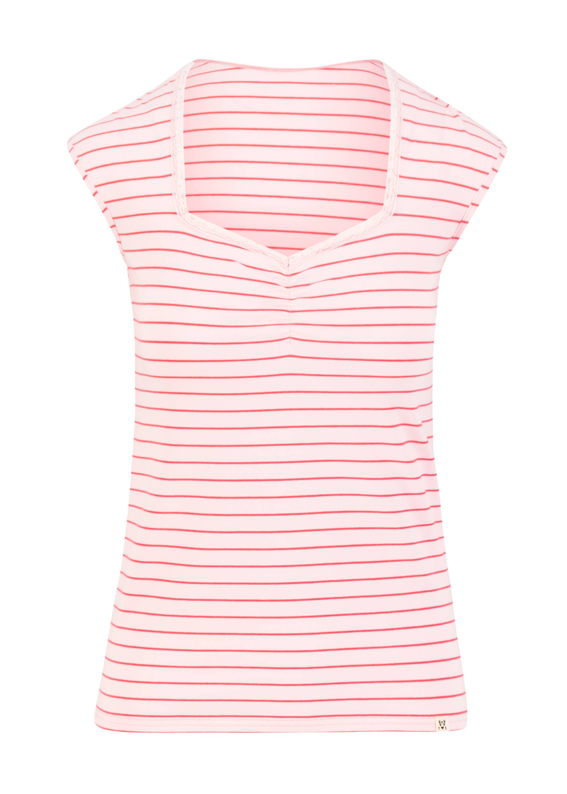 Breton shirt Let Romance  Rule, strawberry stripes, Tops, Pink